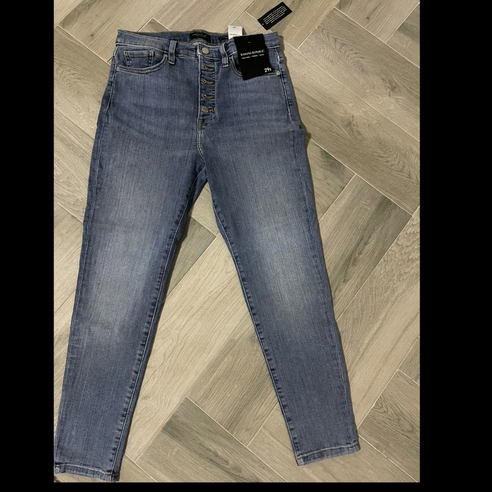 NWT! Banana Republic high rise skinny ankle button fly jeans
